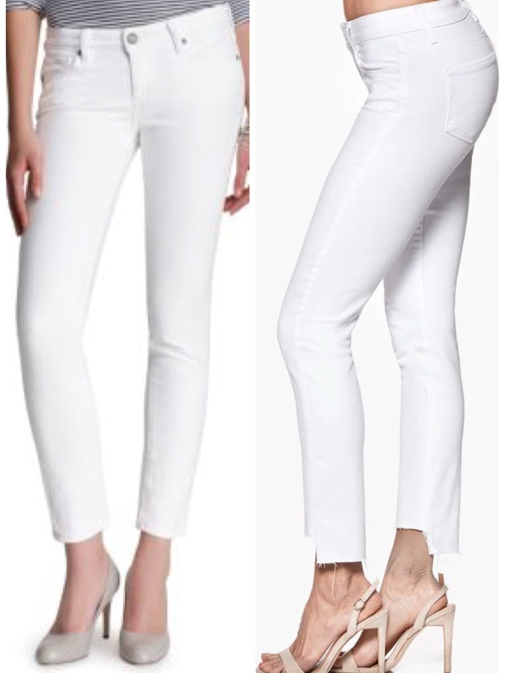 PAIGE Skyline Peg Skinny Jeans Optic White Size 31 Mid Rise Ankle EUC
